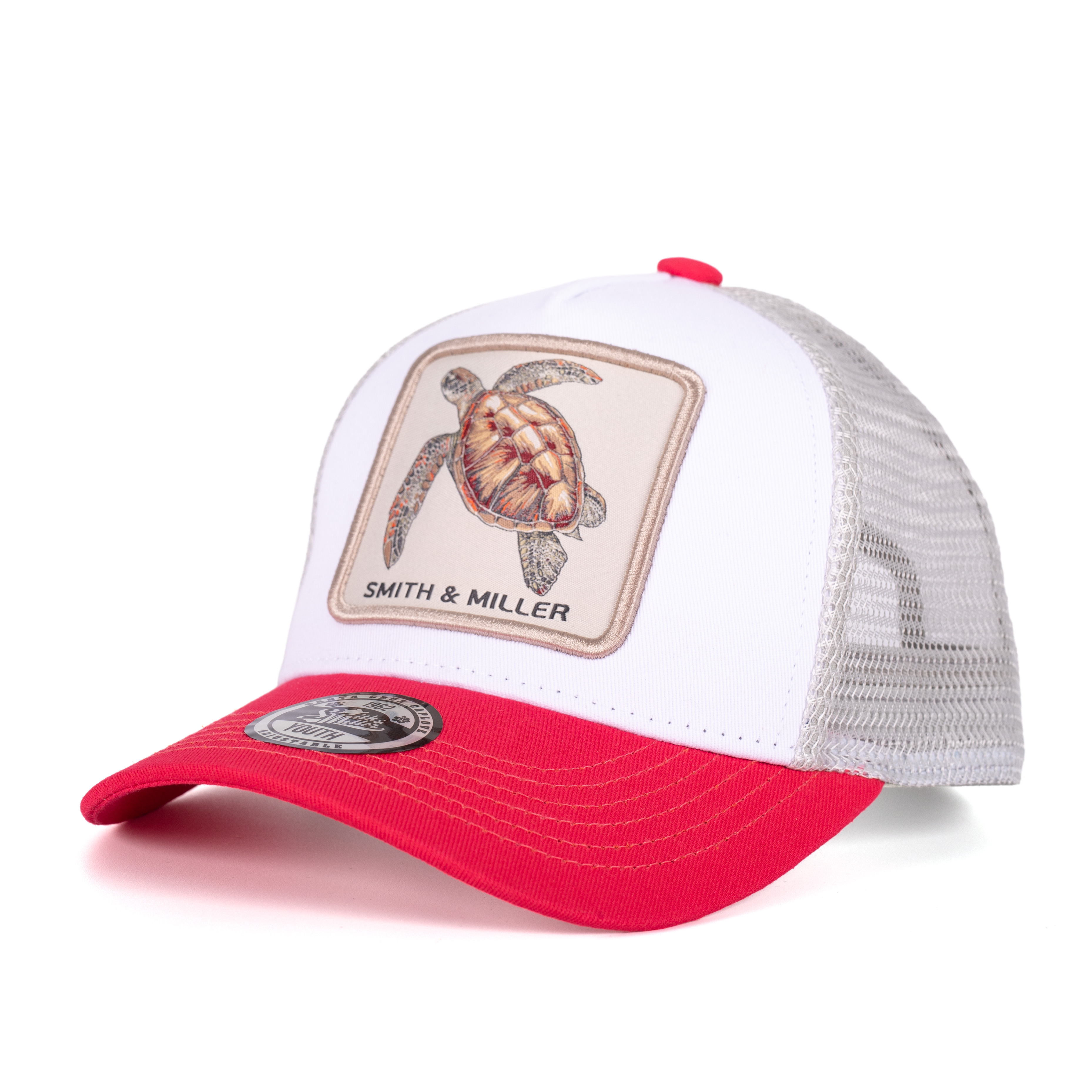 Smith & Miller Miramar Trucker Youth/Kids Cap, white/coral/silver