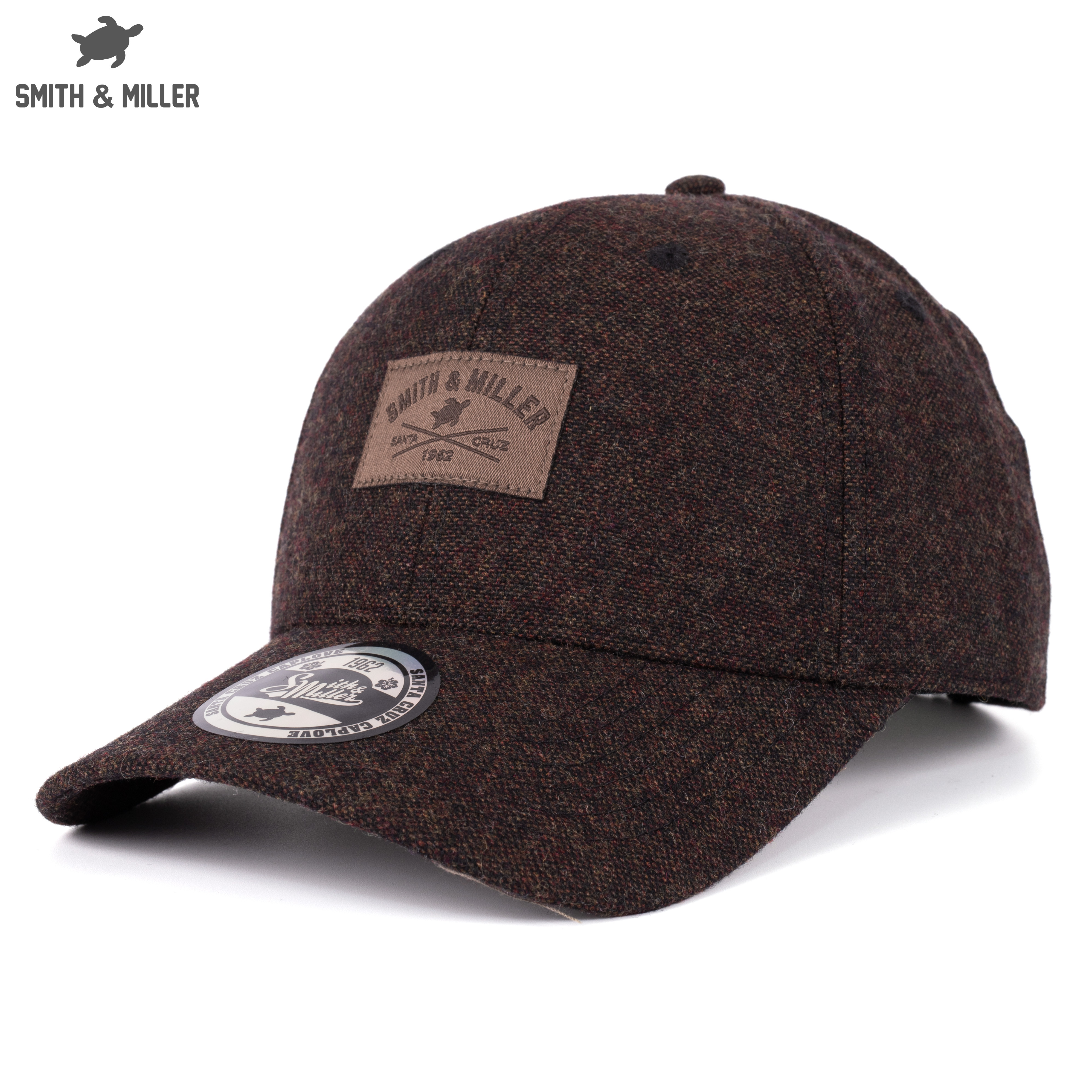 Smith & Miller `Slana` Unisex Curved Cap; dark brown melange