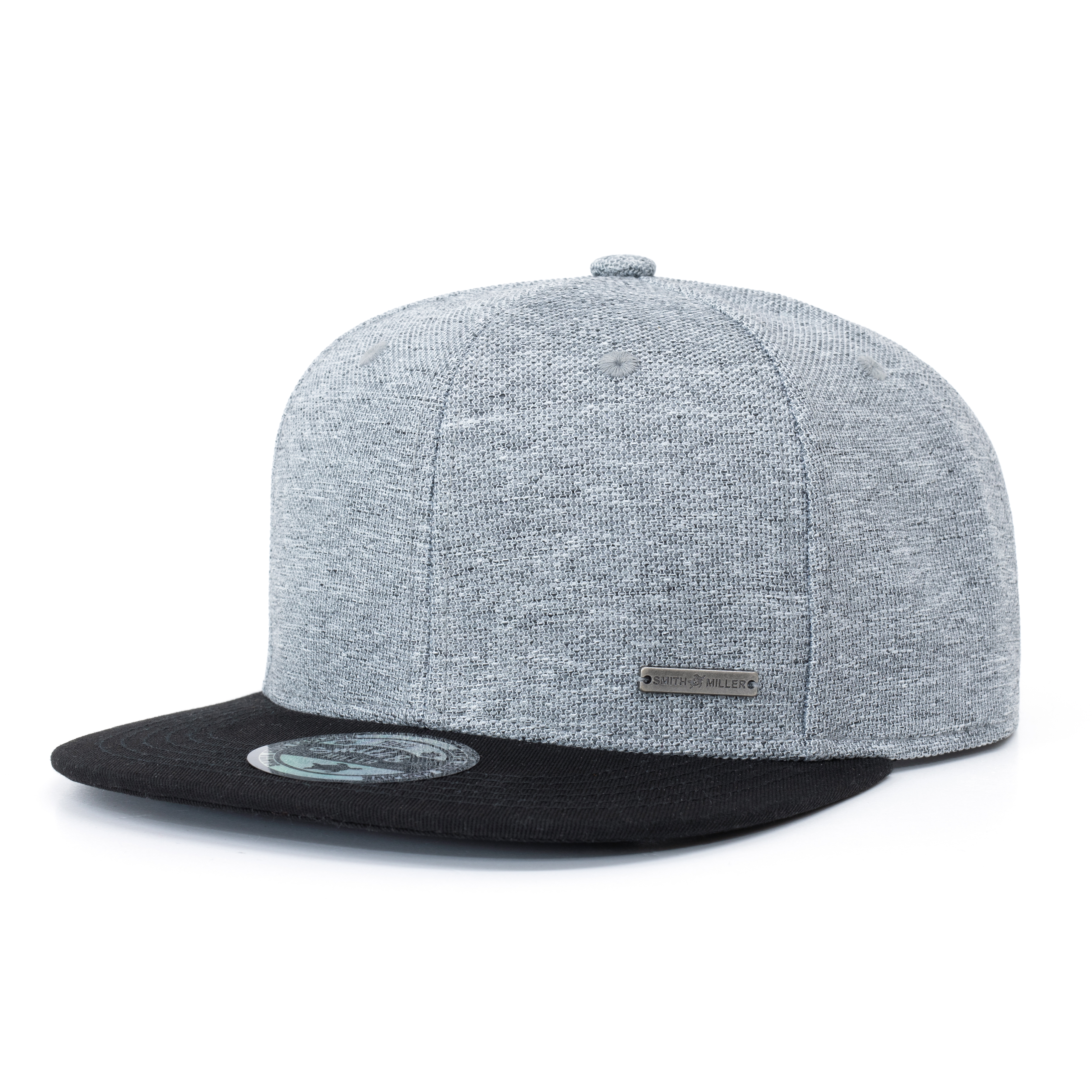 Smith & Miller Gabbs Unisex Snapback Cap, heather light grey-black