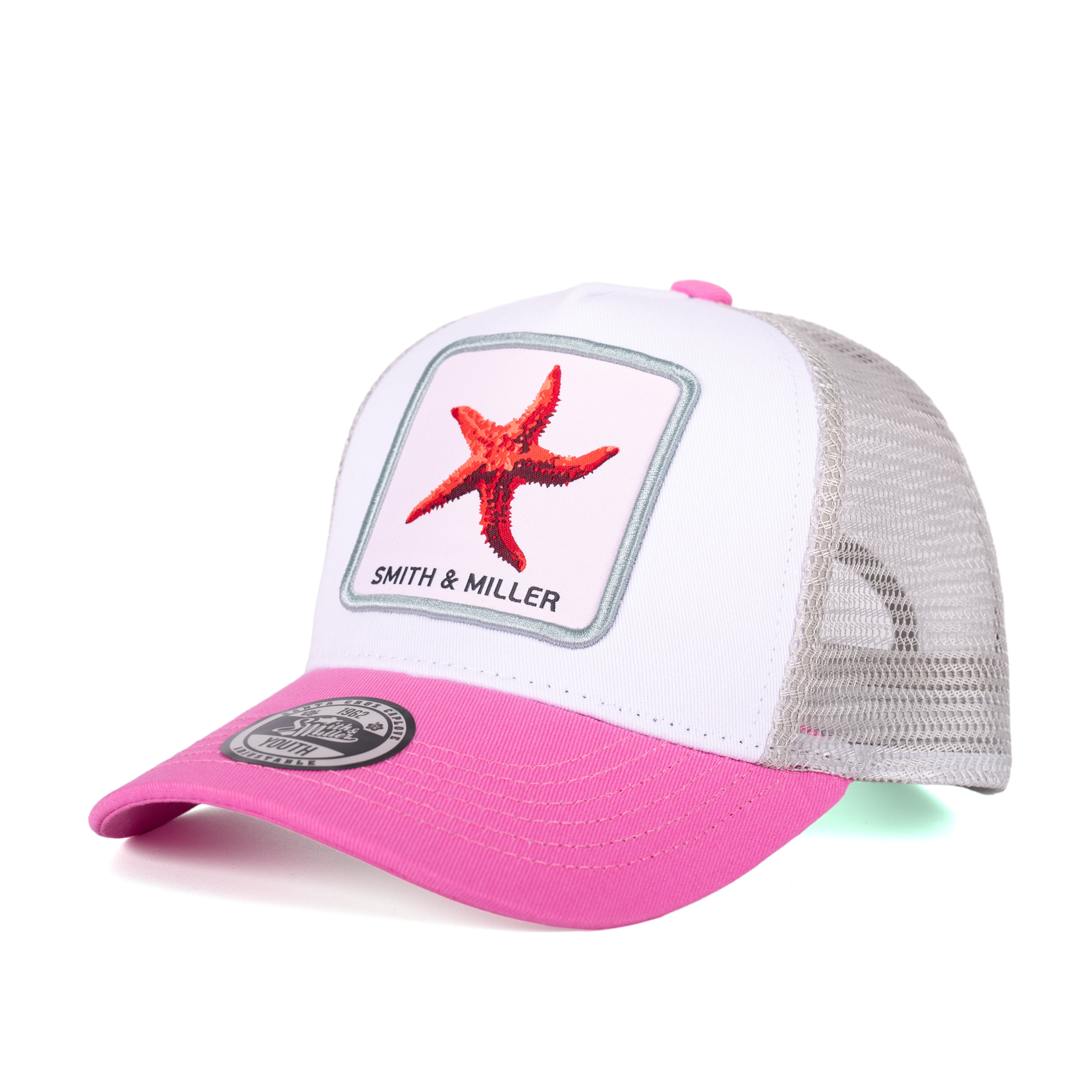 Smith & Miller Miramar Trucker Youth/Kids Cap, white/pink/grey
